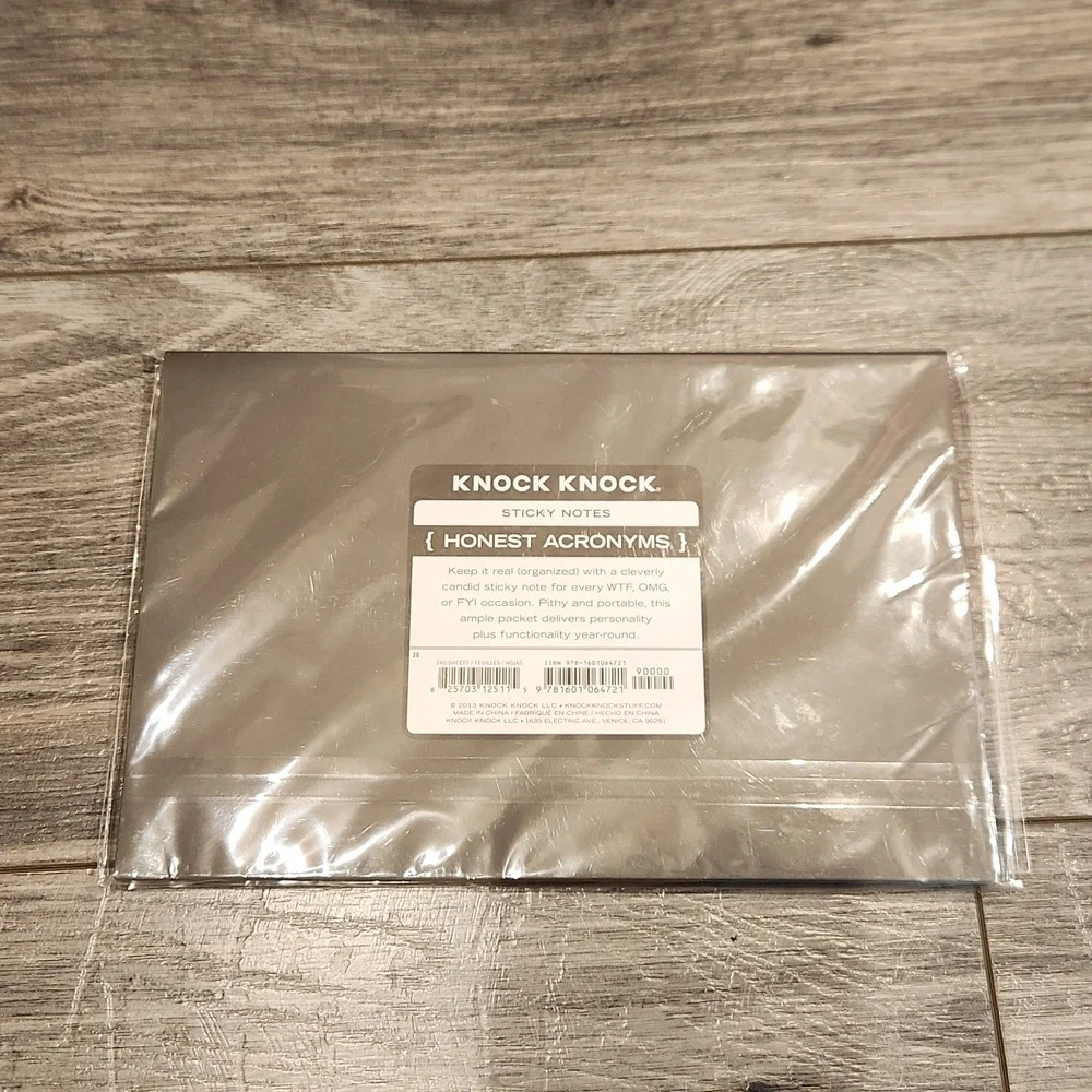 NWT Honest Acronyms Sticky Notes 6 Designs, 40 Sheets each